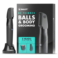 Ballsy B2 Groin & Body Trimmer For Men, Includes 2 Quick Change Heads, Waterproof, Cordless Charging Base For The Ultimate Close Shave