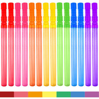 Bubble Wand, 14"" Big Bubble Wand Set(14 Pack 7 Colour), Non-Toxic Smelless Bubble Toy For Kids Child Birthday Party Favor Wedding Summer Outdoor Activity Bathroom Bath Toys, By Mapixo