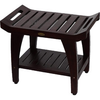 Decoteak, 24 Inch, Brown, Wooden Shower Chair, Teak Shower Stool, Teak Shower Bench For Inside Shower, Shower Bench Waterproof, Wooden Bathroom Stool
