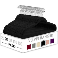 Utopia Home Velvet Hangers 30 Pack - Non-Slip Clothes Hangers - Black Hangers - Suit Hangers With 360 Degree Rotatable Hook - Heavy Duty Coat Hangers - Pants Hangers