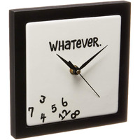 Enesco Whatever. Scrambled Numbers Always Late 7.5 X 7.5 Inch Square Hanging Wall Clock