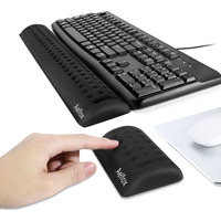 Aelfox Memory Foam Keyboard Wrist Rest&Mouse Wrist Rest, Ergonomic Design Wrist Pad For Computer Keyboard Laptop Wrist Support, Arm Rest For Desk Accessories In Home Office School(Black)