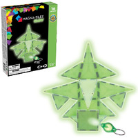 Magna-Tiles Glow 16-Piece Magnetic Construction Set, The Original Magnetic Building Brand