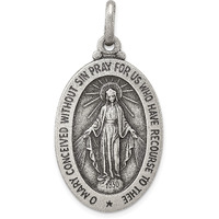 Saris And Things 925 Sterling Silver Antiqued Miraculous Medal
