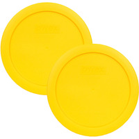 Pyrex Bundle - 2 Items: 7201-Pc 4-Cup Meyer Lemon Yellow Plastic Food Storage Lids Made In The Usa