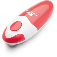 Kitchen Mama Auto Electric Can Opener: Open Your Cans With A Simple Press Of Button - Automatic, Hands Free, Smooth Edge, Food-Safe, Battery Operated, Yes You Can (Red)