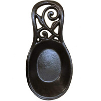 Jogreful Spoon Rest, Vintage Metal Kitchen Spoon Rest, Cast Iron For Stove Top Cooking Home Decor, Utensil Rest Ladle Spoon Holder, Coffee Gold Color