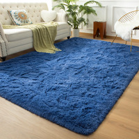 Andecor Soft Fluffy Bedroom Rugs, 5 X 8 Feet Indoor Shaggy Plush Area Rug For Boys Girls Kids Baby College Dorm Living Room Home Decor Floor Carpet, Light Navy