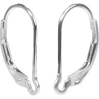 14K White Gold Interchangeable Leverback Earrings 16Mm