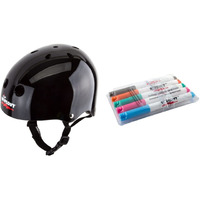 Wipeout Dry Erase Kids Helmet For Bike, Skate, And Scooter, Black, Ages 5+
