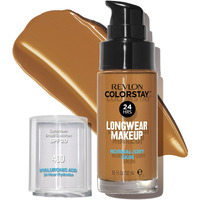 Revlon Liquid Foundation, Colorstay Face Makeup For Normal And Dry Skin, Spf 20, Longwear Medium-Full Coverage With Matte Finish, Oil Free, 400 Caramel, 1.0 Oz