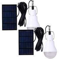 Abzxt Solar Powered Lamp Portable Led Bulb Lights Solar Energy Panel Led Lighting For Camp Tent Night Fishing Emergency Lights Flash 350Lm(Pack Of 2)