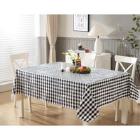 Newbridge 60 X 84 Inch Rectangle Vinyl Tablecloth With Flannel Backing, Bistro Tavern Check, Caf   Checkered Indoor Outdoor Vinyl Table Cover For Picnic, Barbecue And Patio Dining, Black