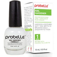 Probelle Nail Hardener Formula 1 - Repair Damaged Nails, Extra Strong Nail Growth Treatment For Brittle Nails, Grows And Restores Soft, Weak Nails, Aids Splitting, Breaking, Peeling Nails, Sheer White