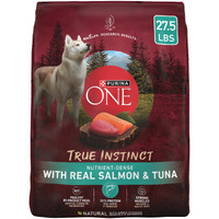 Purina One True Instinct With Real Salmon And Tuna Natural With Added Vitamins, Minerals And Nutrients High Protein Dog Food Dry Formula - 27.5 Lb. Bag
