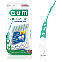 Gum Soft-Picks Advanced, Easy To Use Dental Picks For Teeth Cleaning And Gum Health, Disposable Interdental Brushes With Convenient Carry Case, Dentist Recommended Dental Picks, 90Ct