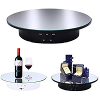 Jayegt Motorized Rotating Display Stand, 7.87Inch /17.6Lbs Load, 360 Degree Electric Rotating Turntable For Photography Products, Jewelry, Cake,3D Model, Mirror Cover (Black)