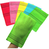 Nepure Korean Exfoliating Mitt, Large Size, 5 Colors, Back And Body Exfoliating Washcloth For Removing Dry, Reusable (Red, 10)