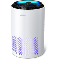 Aroeve Air Purifiers For Home, Air Purifier Air Cleaner For Smoke Pollen Dander Hair Smell Portable Air Purifier With Sleep Mode Speed Control For Bedroom Office Living Room, Mk01- White