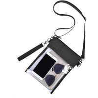 Uspeclare Clear Crossbody Purse Bag Stadium Approved Clear Tote Bag For Work Concert Sports(Clear Black)