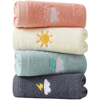 Ruibolu Hand Towels For Bathroom Set 4 Piece, 100% Cotton Bath/ Face Towel Soft Highly Absorbent Towels For Adults And Children For Bathroom Kitchen, 14X29 Inch (Pink White Blue Gray)