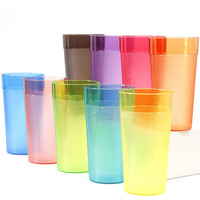 Youngever 18 Pack 20 Ounce Plastic Tumblers, Drinking Glasses, Restaurant-Quality Shatterproof Beverage Tumblers, 6 Colors, Reusable | Stackable | No Bpa | Top-Rack Dishwasher Safe