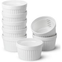 Btat- Ramekins, 8 Oz, Set Of 8, Ramekins For Baking, Ramekin With Measurement Markings, Creme Brulee Dishes, Souffle Cups, Custard Cups, Ceramic Bakeware, Souffle Dish, Small Ceramic Bowl