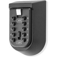 Benrich Outdoor Key Safe Wall Mounted, 10-Digits Combination Key Lock External Storage Box With Push Button Rubber Cover For Home Front Door Gate Elderly Carers