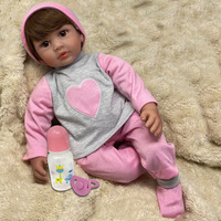 22"" Baby Doll | Reborn Realistic Baby Doll That Looks Real | Weighted Soft Newborn Silicone Baby Doll Gift Set With Swaddle Blanket, Pacifier Toy, Play Bottle & Birth Certificate