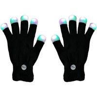 Xisforx 7 Colors Light Show Led Gloves Rave Light Finger Lighting Flashing Glow Mittens(Fingertip)