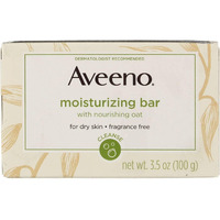 Aveeno Gentle Moisturizing Bar Facial Cleanser With Nourishing Oat For Dry Skin, Fragrance-Free, Dye-Free, & Soap-Free, 3.5 Oz (Pack Of 6)