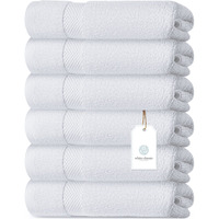 Luxury White Hand Towels - Soft 100% Turkish Cotton | Highly Absorbent Hotel Spa Bathroom Towel Collection | 16X30 Inch | Set Of 6