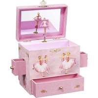 Enchantmints Ballerina Musical Jewelry Box Spins To ""Swan Lake"" 4 Drawer Treasure Storage