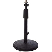 Lyxpro Desktop Microphone Stand - 9""-14"" Adjustable Height Desk Mic Holder - Weighted Cast Iron Base - 3/8""-5/8"" Adapter Screw - Table Top With Non-Slip Rubber Feet