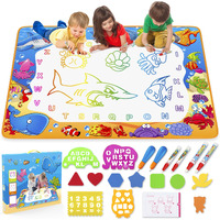 Water Doodle Mat - Kids Painting Writing Color Doodle Drawing Mat Toy Bring Magic Pens Educational Toys For Age 2 3 4 5 6 7 Year Old Girls Boys Age Toddler Gift