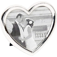 Haysom Interiors Contemporary Silver Plated Heart Shaped Photo Frame Holds A 4"" X 4"" Photograph