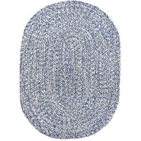 Super Area Rugs Farmhouse Braided Rug 2' X 3' Oval Cotton Kitchen Reversible Carpet, Blue & White