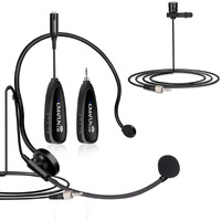 Kimafun Wireless Microphone System, 2.4G Wireless Headset And Lavalier Lapel Microphones For Iphone, Android Phone, Laptop And Speaker, Designed For Teaching, Recording, Vlog, Broadcast, G102-3