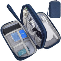 Electronic Organizer Travel Cable Organizer Electronics Accessories Cases,Waterproof Portable Cable Organizer Bag, Travel Gear Carry Bag For Cord, Charger, Flash Drive, Phone, Sd Card, Navy Blue
