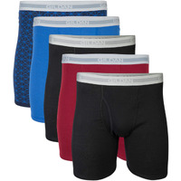 Gildan Men's Underwear Boxer Briefs, Multipack, Mixed Blue/Grey (5-Pack), Large