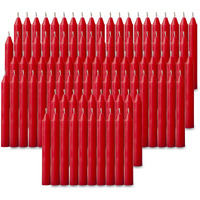 100 Pcs Bulk Red Candles For Christmas Tree - Angel Chime Decorations - Christmas Pyramids Carousel - 4 Inch X 1/2 Inch Diameter - 1.5 Hour Burn Time.Unscented