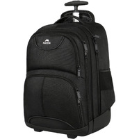 Matein Rolling Backpack, 17 Inch Water Resistant Wheeled Laptop Backpack, Carry On Luggage Business Bag, Overnight College Computer Backpack Trolley Suitcase For Men Women Adults To Travel, Black