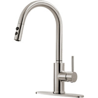 Rulia Kitchen Faucet, Kitchen Sink Faucet, Sink Faucet, Pull-Down Kitchen Faucets, Bar Kitchen Faucet, Brushed Nickel, Stainless Steel, Rb1018