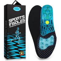 Silica Gel Sport Shoe Insole,Marrdo Spring Cushioning Shock Absorption Shoe Insert,Forefoot Enhances Massaging Footbeds,Plantar Fasciitis Sports Running Insoles For Men & Women (Medium 8.5-10, Black)