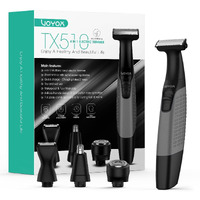 Voyor Beard Trimmer For Men Electric Razor, Nose Face Body Hair Trimmer With Adjustable Length Combs All In 1 Rechargeable Mens Grooming Kit Cordless Electric Shaver Wet/Dry Tx510 (Grey)