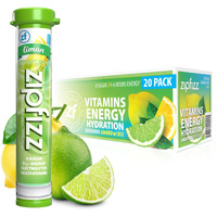 Zipfizz Daily Energy Drink Powder, Limon, 20 Pack 3-In-1 Sustained Energy, Rapid Hydration, And Essential Vitamins Sugar-Free Electrolyte Powder Contains Vitamin B-12 & Antioxidants