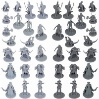Path Gaming 40 Fantasy Tabletop Miniatures For Dungeons And Dragons . 28Mm Scaled 10 Unique Designs, Bulk Unpainted
