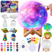 Paint Your Own Moon Lamp Kit, Cool Gifts Diy 3D Space Moon Night Light, Art Supplies Arts & Crafts Kit, Arts And Crafts For Kids Ages 8-12, Toys Girls Boy Birthday Gift Ages 3 4 5 6 7 8 9 10 11 12+