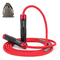 Weighted Jump Rope - Premium Heavy Jump Ropes With Adjustable Extra Thick Cable, Aluminum Silicone Grips Handles, High-Speed Ball Bearings Professional Skipping Rope For Crossfit Mma Cardio & Workouts