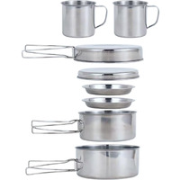 Begrit Backpacking Camping Cookware Mini Picnic Camping Cooking Mess Kit With Pot And Pan Set For Hiking 8Pcs Set